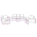 Ensemble de canapés 3 pcs avec coussins Gris clair Tissu