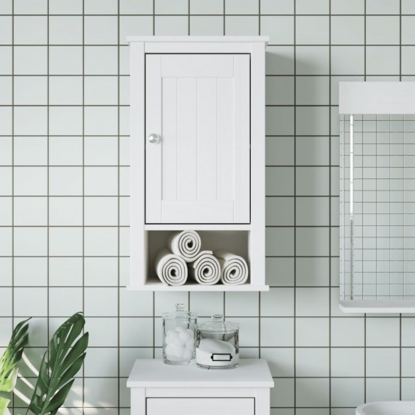 Armoire murale de salle de bain BERG blanc bois de pin massif