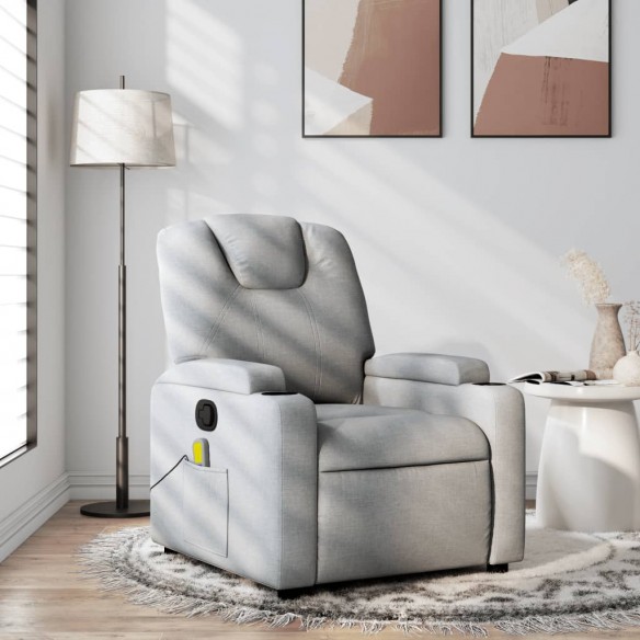 Fauteuil de massage inclinable Gris clair Tissu