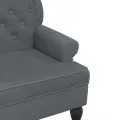 Banc avec dossier gris foncé 119,5x64,5x75 cm velours
