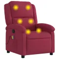Fauteuil de massage inclinable rouge bordeaux velours