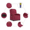 Fauteuil de massage inclinable rouge bordeaux velours
