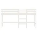 Lit mezzanine enfants échelle blanc 90x190 cm bois pin massif