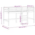 Lit mezzanine enfants échelle blanc 90x190 cm bois pin massif