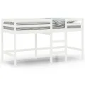 Lit mezzanine enfants échelle blanc 80x200 cm bois pin massif