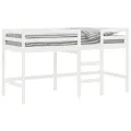 Lit mezzanine enfants échelle blanc 80x200 cm bois pin massif