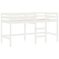 Lit mezzanine enfants échelle blanc 80x200 cm bois pin massif