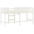 Lit mezzanine enfants échelle blanc 80x200 cm bois pin massif