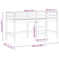Lit mezzanine enfants échelle blanc 80x200 cm bois pin massif