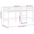 Lit mezzanine enfants échelle 90x200 cm bois pin massif