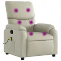 Fauteuil inclinable de massage Crème Similicuir