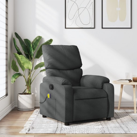 Fauteuil de massage inclinable Gris foncé Tissu