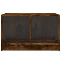 Table basse avec portes en verre chêne fumé 68x50x42 cm