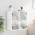Armoire murale avec portes en verre blanc 68x37x68,5 cm