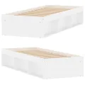Cadre de lit blanc 75x190 cm petit simple