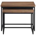 Tables basses gigognes 2 pcs bois massif de teck