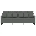 Canapé à 3 places Gris foncé 180 cm Tissu