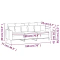 Canapé à 3 places Gris foncé 180 cm Tissu