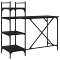 Bureau d'ordinateur avec étagères noir 120x47x109 cm