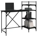 Bureau d'ordinateur avec étagères noir 120x47x109 cm