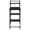 Bureau d'ordinateur avec étagères noir 120x47x109 cm