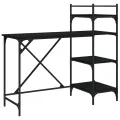 Bureau d'ordinateur avec étagères noir 120x47x109 cm