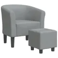 Fauteuil cabriolet avec repose-pied gris clair tissu