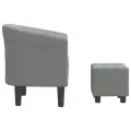 Fauteuil cabriolet avec repose-pied gris clair tissu