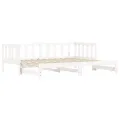 Lit de jour avec lit gigogne blanc 90x200 cm bois de pin massif