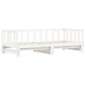 Lit de jour avec lit gigogne blanc 90x200 cm bois de pin massif