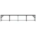 Banc à manger gris clair 248x32x45 cm acier et tissu