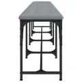 Banc à manger gris clair 248x32x45 cm acier et tissu