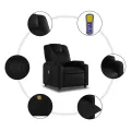Fauteuil de massage inclinable Noir Similicuir