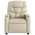 Fauteuil inclinable de massage Crème Similicuir