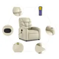 Fauteuil inclinable de massage Crème Similicuir