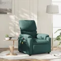 Fauteuil de massage inclinable Vert foncé Tissu