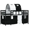 Lit mezzanine enfants et tunnel blanc/noir 90x200 cm pin massif