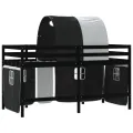 Lit mezzanine enfants et tunnel blanc/noir 90x200 cm pin massif