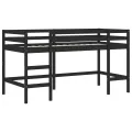 Lit mezzanine enfants et tunnel blanc/noir 90x200 cm pin massif