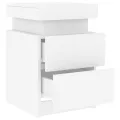 Table de chevet avec lumières LED blanc 35x39x55 cm