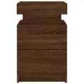Table de chevet avec lumières LED chêne marron 35x39x55 cm