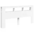 Tête de lit à LED blanc 200x18,5x103,5 cm bois d'ingénierie