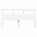 Tête de lit à LED blanc 200x18,5x103,5 cm bois d'ingénierie