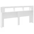 Tête de lit à LED blanc 200x18,5x103,5 cm bois d'ingénierie