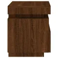 Armoire de chevet avec lumières LED chêne marron 40x39x48,5 cm