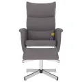 Fauteuil inclinable de massage avec repose-pied gris similicuir