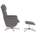 Fauteuil inclinable de massage avec repose-pied gris similicuir