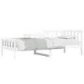 Lit de jour Blanc 80x200 cm Bois de pin massif