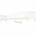 Lit de jour Blanc 80x200 cm Bois de pin massif