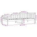 Lit de jour Blanc 80x200 cm Bois de pin massif